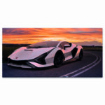 Tableau Lamborghini Sian au coucher du soleil