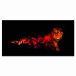 Tableau Lion en feu