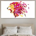 Tableau Tête de lion géométrique